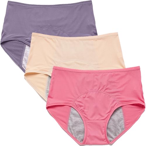 3/4/8 Packs Everdries Leakproof Underwear, Everdries Leakproof Ladies Underwear, Everdries Leakproof Ladies Underwear Over 60, Everdries Leakproof Underwear For Women Incontinence (CN-M,3PCS-B)