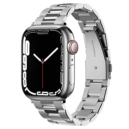 Spigen Modern Fit Ersatzarmband kompatibel mit Apple Watch 40mm/38mm, Edelstahl Uhrenarmband für iWatch Series 5/4/3/2/1 - Silber