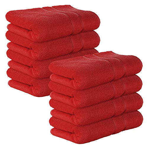 8 Stück Premium Frottee Badetücher 100x150 cm in rot von StickandShine in 500g/m² aus 100% Baumwolle
