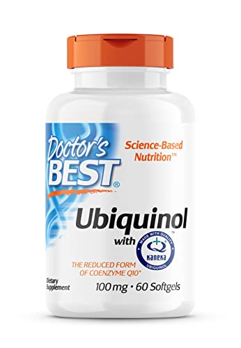 Doctor's Best, Ubiquinol mit Kaneka, Coenzym Q10, 100 mg, 60 Weichkapseln, Hochdosiert, Laborgeprüft, Sojafrei, Glutenfrei, Ohne Gentechnik, Pflanzlich,