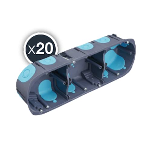 Debflex 800036 Box für Geräte, 3-polig, 40 mm, Abstand 71 1/2 SILO / 20 PDTS, grau/blau