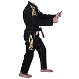 Twister Black Mamba Brazilian Jiu Jitsu Gi | Jiu Jitsu Uniform | Sanforisiert | BJJ Gi | Mit gratis BJJ Gürtel & gratis Gi Bag, Schwarz, A2