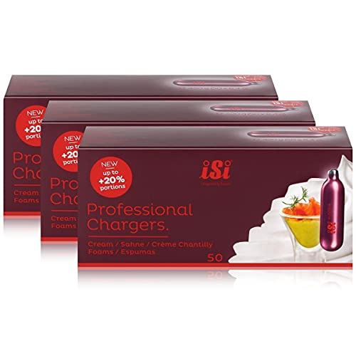 iSi Professional Chargers Sahnekapseln 420g - Sahnepatronen 50x8,4g (3er Pack)