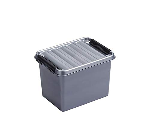 6 Stück - SUNWARE Q-Line Box - 3,0 Liter - 20 x 15 x 14cm - silber/schwarz