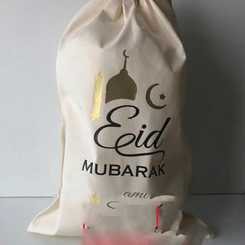 Eid Mubarak Sack Arabisch al-Fitr Muslim Islamischer Ramadan Kareem Dekoration Familie Kinder Kind Mädchen Junge Geschenk Spielzeugtasche-Name-30x40cm-sagen Sie uns den Namen