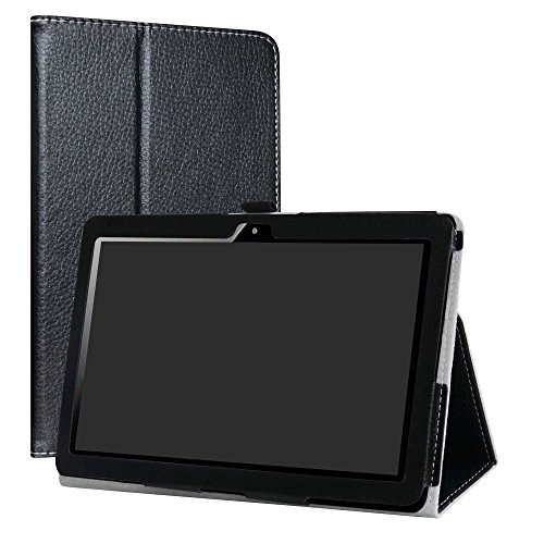 MediaPad T3 10 Hülle, LiuShan PU-Leder, schmal, klappbar, Ständer, Hülle für Huawei MediaPad T3 10 Tablet, Schwarz