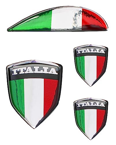 Tankpad Seitenhaube Chrom Sticker Deko Set 3D Italia kompatibel mit Vespa GTS Super 125 X550602VA