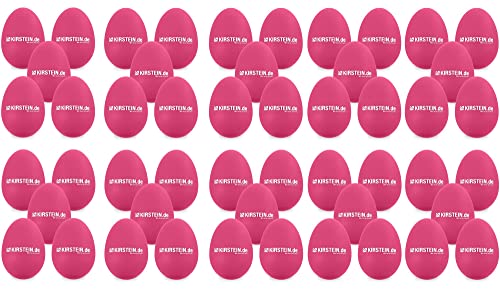 100x Kirstein ES-10P Egg Shaker (Medium-Light Version, Schüttelei, Percussion, Rassel, robuste Kunststoff-Hülle, durchsetzungsfähiger Klang) pink