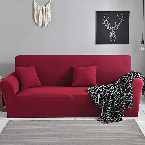 OKJK Elastischer Sofabezug, Wasserdichtes Universal Polar Fleece, Für Wohnzimmer Schlafzimmer Sofa Protector, Couch überzug (D,3seater 190-230cm)