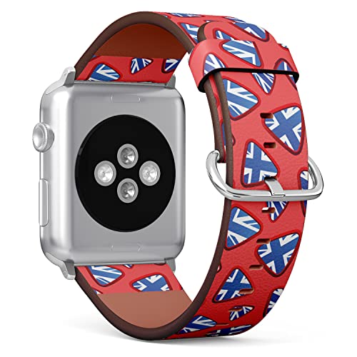 IKIKI-TECH Kompatibel mit Apple Watch-Armband, 38 mm, 40 mm, 41 mm (Union Jack-Muster), veganes Ersatzarmband für iWatch Serie 8, 7, 6, 5, 4, 3, 2, 1 Ultra SE