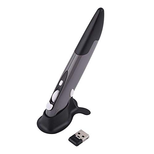 Sutinna Pocket Pen Maus, kabelloser optischer Stift, 2,4 GHz, kabellos, tragbar, Air-Maus, 500/1000 dpi, verstellbare Maus mit Empfänger für Computer, Laptop (grau)