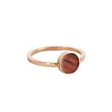 Kerbholz - Holzschmuck Damen - Circle Ring Rosegold - dünner Damen Schmuck Ring in rosegold - Edelstahlring mit echtem Holz - Schmuck Geschenk für Frauen (roségold, XS)