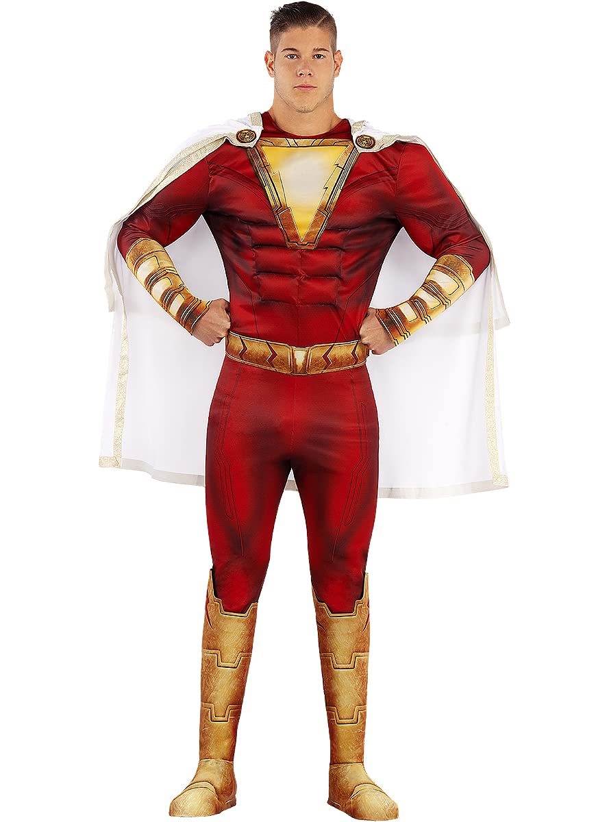 Funidelia | Shazam Kostüm für Herren Superhelden, DC Comics - Kostüme für Erwachsene & Verkleidung für Partys, Karneval & Halloween - Größe L - Rot