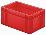 8er-Set Transport- u. Lagerkasten / Lagerbehälter, Euro-Stapelbehälter, 30x20x14,5 cm (LxBxH) Farbe rot, extrem stabil, Wände/Boden geschlossen