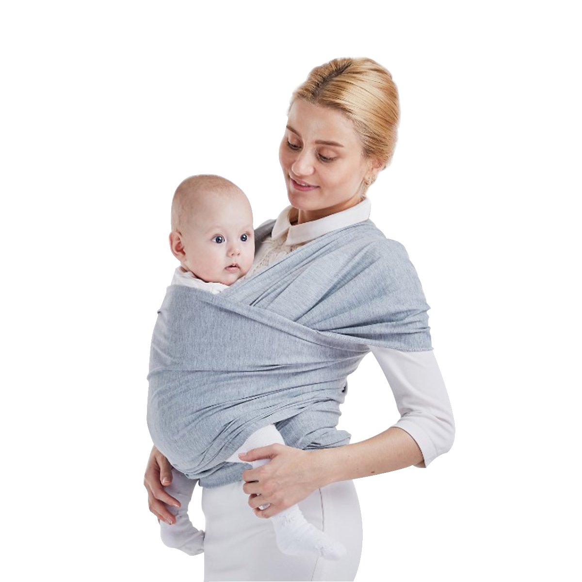 SONARIN Premium Babytragetuch Baby Sling Wrap Babytrage,Babytragetücher,Geeignet für Neugeborene,Säuglinge & Kleinkinder, Einheitsgröße(Hellgrau)