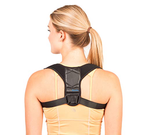 ActivHawks Geradehalter zur Haltungskorrektur für Damen und Herren - Rückenstabilisator | Haltungsbandage | Rückenstützgürtel | Rückenbandage für eine aufrechte Körperhaltung - Enthält E-Book, Tasche