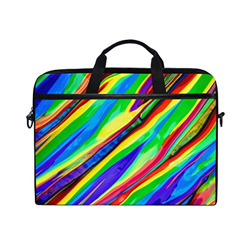 LUNLUMO Laptop- und Tablettasche, Motiv: abstrakte Regenbogenmalerei, 38,1 cm (15 Zoll), strapazierfähig, für Business/Uni/Damen/Herren