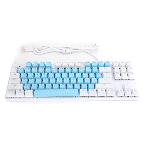 Kabelgebundene Tastatur, Gaming-Tastatur Gaming-Laptop-Tastatur Computertastatur für Office-Spiele und Unterhaltung(Blue and White, Pisa Leaning Tower Type)