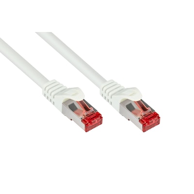 Good Connections Cat. 6 Ethernet LAN Patchkabel mit Rastnasenschutz RNS, S/FTP, PiMF, PVC, 250Mhz, Gigabit-fähig (10/100/1000-Base-T Ethernet Netzwerke), für Patchfelder, Patchpanels, Switch, Router, Modems, weiß, 50m