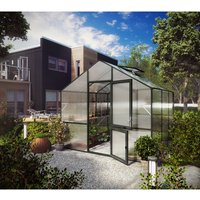KGT Gewächshaus »Lilie«, 9,6 m², Kunststoff/Aluminium, winterfest - grau