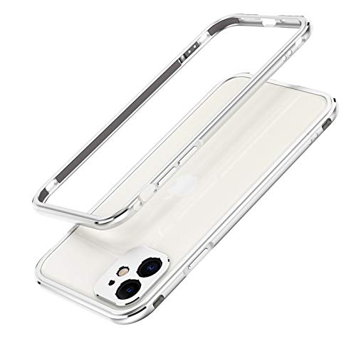 qichenlu Ultraslim Gaming Case Silber Aluminium Rahmen kompatibel mit iPhone 11 Pro,Leicht Luftfahrt Alulegierung Metall Bumper Innen Schwamm,mit Kamera Schutz Abdeckung Rückseite Folie