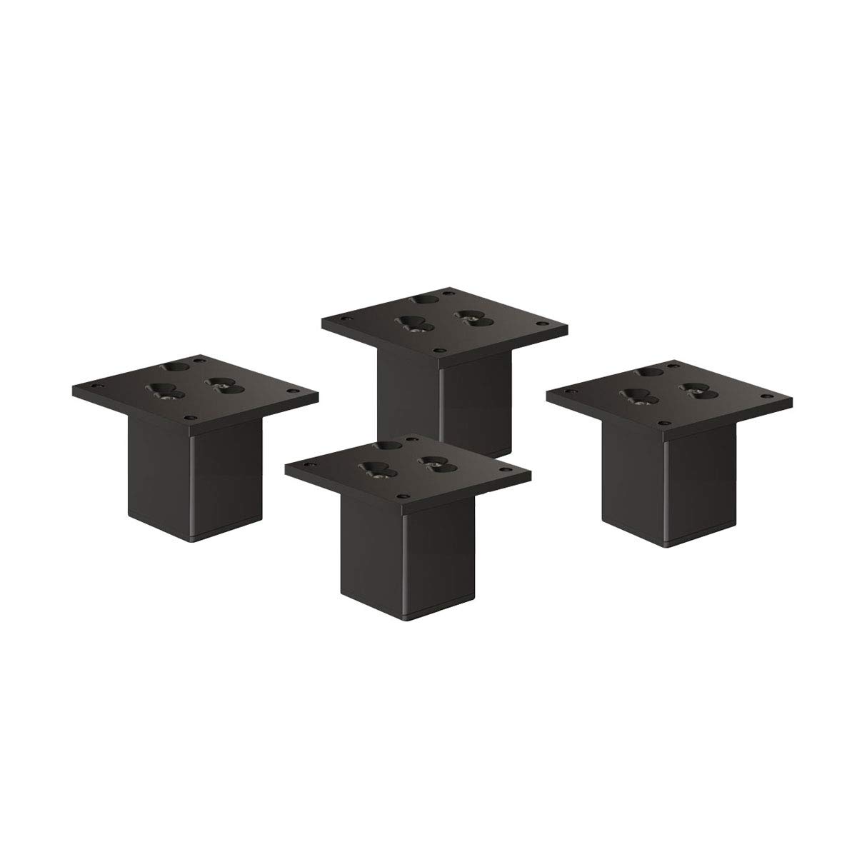 sossai® Exklusiv - Aluminium Möbelfüße | E4MF-N | 4er Set | Höhe: 80mm | Farbe: Schwarz