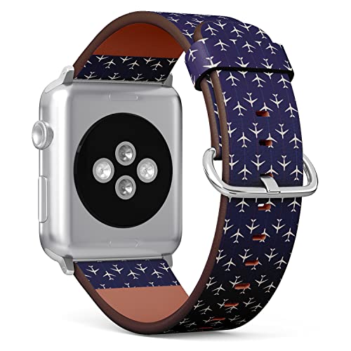 IKIKI-TECH Kompatibel mit Apple Watch-Armband, 38 mm, 40 mm, 41 mm (Flugzeug-Muster), veganes Ersatzarmband für iWatch Serie 8, 7, 6, 5, 4, 3, 2, 1 Ultra SE