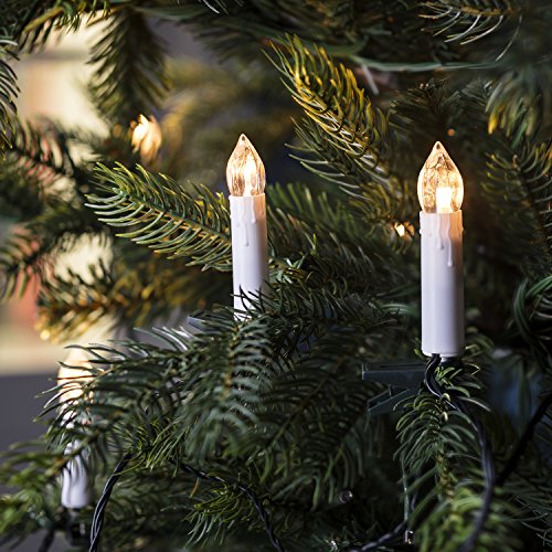 Lights4fun 20er LED Weihnachtsbaum Kerzen Licherkette koppelbar bis 8 Sets warmweiß