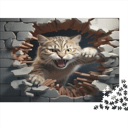 Animal Cat Puzzle Für Erwachsene 1000 Teile Domineering and Cool Geburtstag Family Challenging Games Educational Game Wohnkultur Stress Relief Toy 1000pcs (75x50cm)