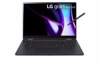 2024 LG Gram Pro 16 Zoll 2in1 Notebook - 1399g Intel Core Ultra7 Laptop (16GB RAM, 1TB Dual SSD, 20,5h Akkulaufzeit, OLED Touch Panel, LG Stylus Pen, Win 11 Home) - Schwarz