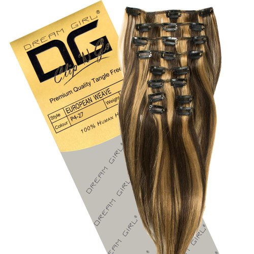 Dream Girl 18 inch Colour 4/27 Clip On Hair Extensions