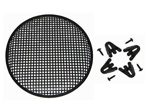 Custom Install Parts 10'' Inch Car Audio Speaker Sub Woofer Subwoofer Metal Black Waffle Grill Cover Guard Protector Grille Universal- Single