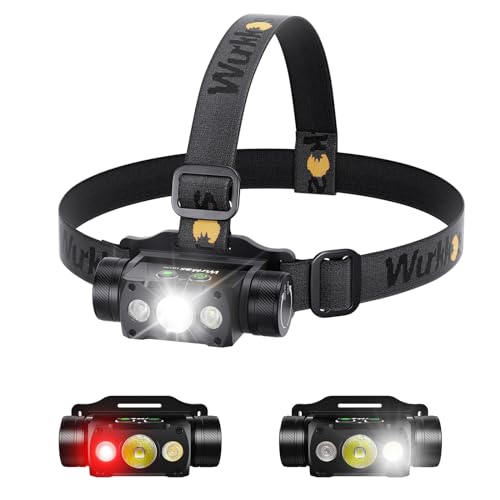 Wurkkos HD50 Led Kopflampe mit 4000 Lumen, Typ C Charge Led Stirnlampe Taschenlampe mit 9 Helligkeitsmodi, superhelle Taschenlampe IPX8 wasserdicht, verwendet für Nachtlauf, Joggen, Camping