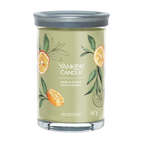 Yankee Candle Signature Duftkerze | große Kerze mit langer Brenndauer „Sage & Citrus“ | Soja-Wachs-Mix | Perfekte Geschenke für Frauen