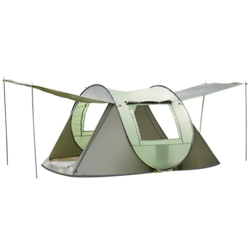 Automatisches Pop-Up-Zelt, Outdoor-Campingzelt für 3–4 Personen mit Netzfenstern, Türen mit Reißverschluss und Tragetasche, tragbares Outdoor-Wanderzelt für Strand, Reisen, Jagd, Angeln Large Green