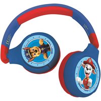 Lexibook HPBT010PA Paw Patrol 2-in-1-Bluetooth-Kopfhörer für Kinder-Stereo Wireless Wired, Kindersicher für Jungen Mädchen, faltbar, verstellbar, rot/blau