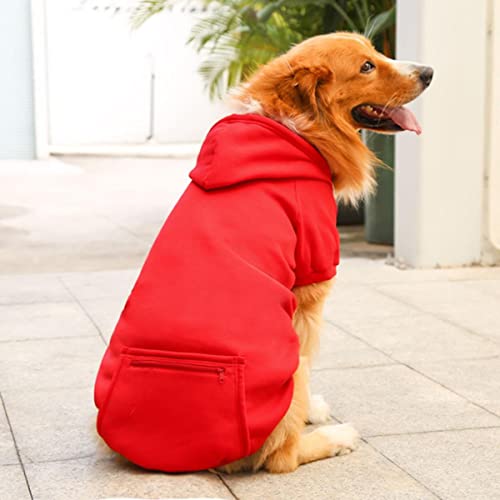 Großer Hund Hoodie Warm halten im Herbst und Winter Plus Samt Einfarbiges Sweatshirt Sweatshirt für Hund Winter Hund Kapuzenmantel