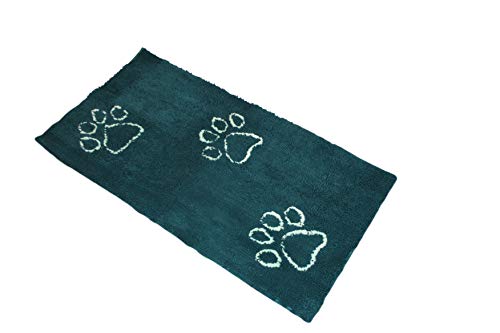 Dog Gone Smart Dirty Dog Fußmatte aus Mikrofaser, super saugfähig, maschinenwaschbar mit Rutschfester Unterseite, XL, Petrol