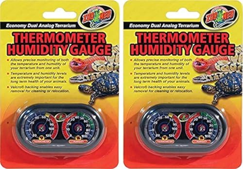 Zoo Med (2 Pack) Economy Dual Analog Terrarium Thermometer and Humidity Gauge