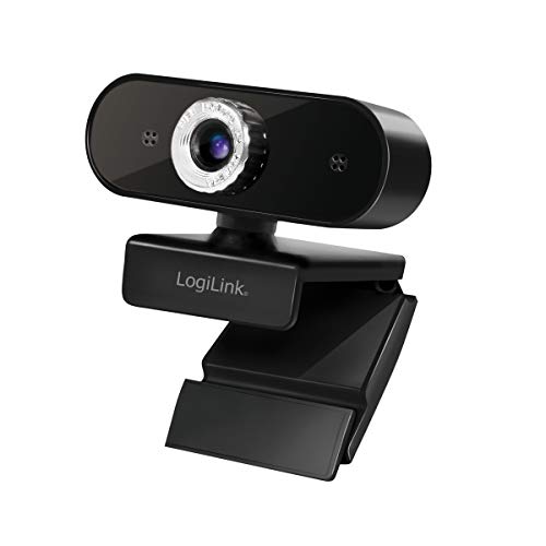 LogiLink UA0368 - HD USB-Webcam mit Mikrofon für gestochen scharfe Videogespräche mt Familie/Freunde/Beruf (Skype, Team, Google Meet, Facebook, …)