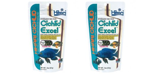 Hikari – Fischfutter „Cichlid Excel“ für pflanzenfressende Buntbarsche, mittelgroße Pellets, 250 g pro Packung, 2er-Pack