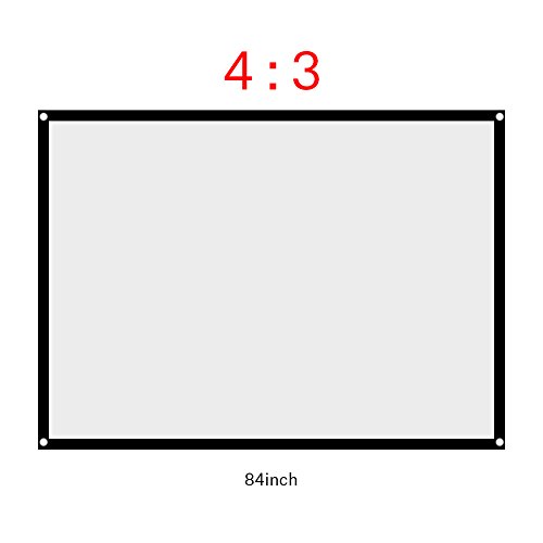 Faltbarer Projektionsschirm 4: 3, faltbarer Vorhang für eine einfache Installation und Bedienung des Projektors, geeignet für Heimkino und eine Projektionsleinwand im Außenbereich (84 Zoll)