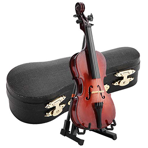 Hztyyier 5.5in Miniatur Cello, Holzinstrument Modell mit Fall Schreibtisch Display musikalische Geschenke Ornamente