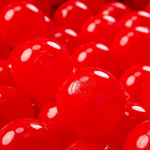 KiddyMoon 300 ∅ 7Cm Kinder Bälle Spielbälle Für Bällebad Baby Einfarbige Plastikbälle Made In EU, Rot