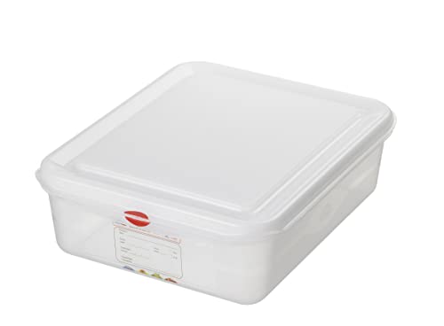 Sunware 6 Stück - Gastronorm 1/2 - Lebensmittelcontainer mit dichtem Deckel - 6,5 Liter, 325x265x100mm - transparent