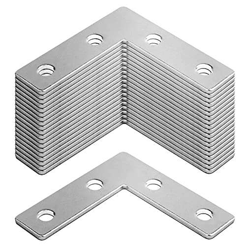 TSSS 20 Stück Aluminium-Profilverbinder für 2020er Serie, Aluminium-Extrusionslineare Schienenkanalhalterung für 3D-Drucker, CNC-DIY (L-Form)