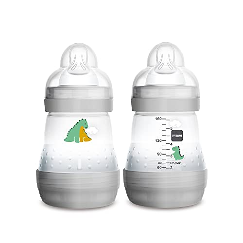 MAM Anti-Colic Bottle, White, 5 Ounce, 2-Count