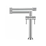 Topffüller-Küchenarmatur, an der Wand montierte, zusammenklappbare Teleskopspüle für die Küche, heißes und kaltes Wasser, Doppelgelenk-Schwenkarm, zwei Griffe, Einloch-Herd, B (Farbe: A) To pursue