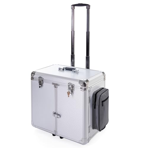 CS-KOSMETIKVERTRIEB Fuß-Pflege-Koffer mit Stauraum & Steckdosen-Durchführung - Kosmetik-Koffer mit Rollen & Fixiergurt - Modell CS-Titanium