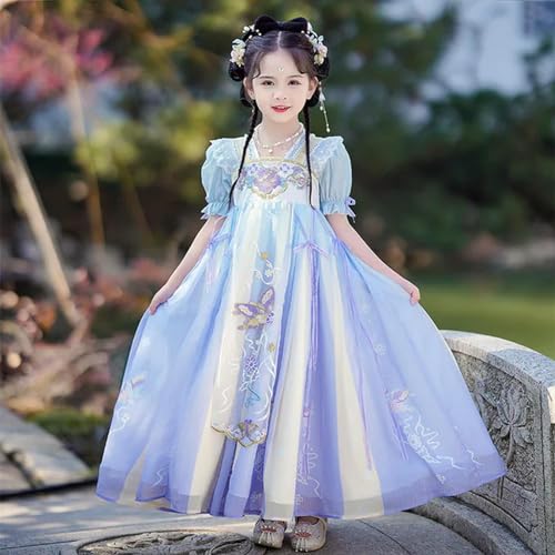 AJOHBM Chinesisches Hanfu Kleid Kostüm Karneval Blumenfee Cosplay Kostüm Tanz Hanfu Kleid